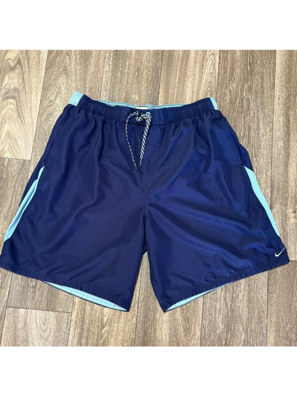 Nike Blue Swim Trunks Lined Mesh Shorts Swimsuit Mens Plus Size XXL